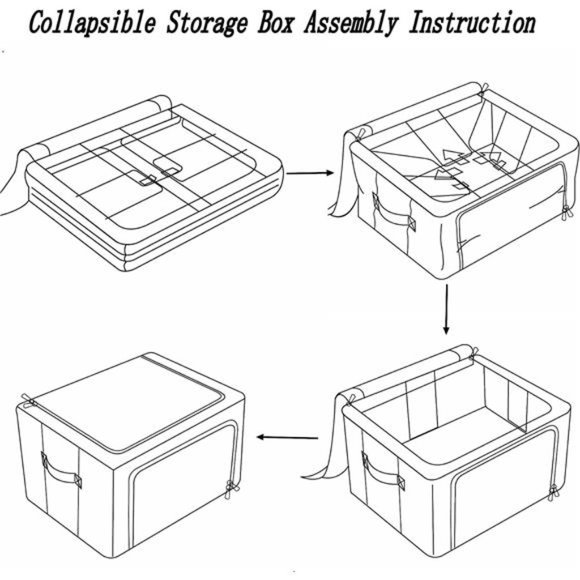 3 Pack Clothes Storage Bins - Foldable Metal Frame Storage Box - Stackable Linen - Picture 7 of 7